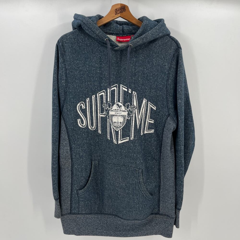 FW11 2011 Supreme NYC Imperial Pullover Hoodie in Heather Blue Grey M